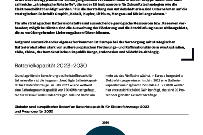 Factsheet Rohstoffe: Strategische Rohstoffe für Antriebsbatterien in Elektrofahrzeugen